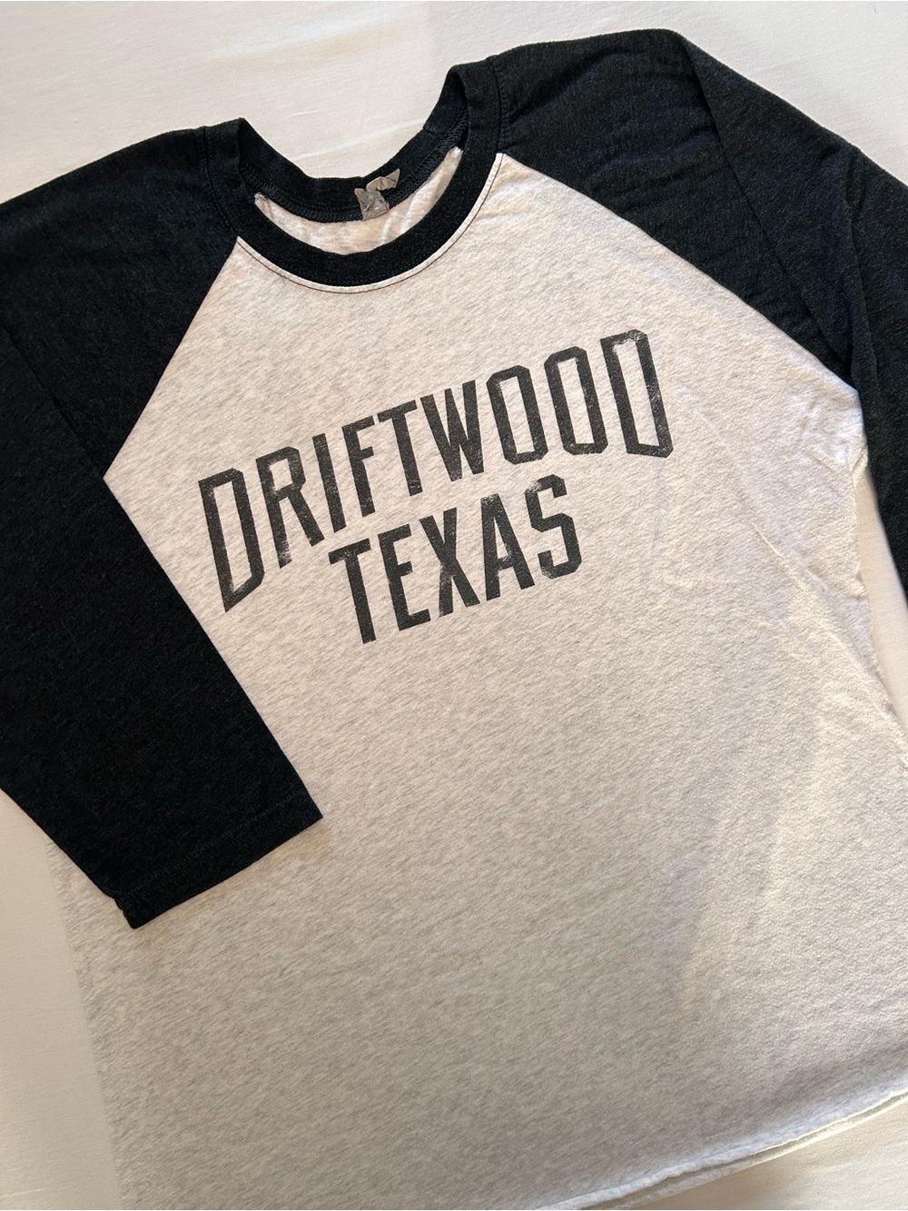 Driftwood Texas Raglan Baseball Tee XL Gray Black Hill Country Austin